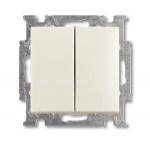 Переключатель 2-клавиш. мех-м с накладкой 10А 220-250В с/у бежевый глянц. IP20 ABB Basic 55 Переключатель 2-клавиш. мех-м с накладкой 10А 220-250В с/у бежевый глянц. IP20 ABB Basic 55