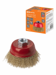 Щетка для УШМ "чашка", 75 мм, гайка М14, латунированная витая проволока d 0,3 мм, "Рубин", TDM Щетка для УШМ "чашка", 75 мм, гайка М14, латунированная витая проволока d 0,3 мм, "Рубин", TDM
