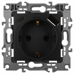 Розетка ЭРА Серия 12 12-4108-05 2P+E 16A-250В со шторками с USB type-A+C 5В-3А антрацит Розетка ЭРА Серия 12 12-4108-05 2P+E 16A-250В со шторками с USB type-A+C 5В-3А антрацит