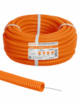 Труба гофрированная ПНД d 16 с зондом (25 м) легкая оранжевая TDM