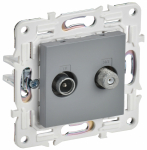 Розетка 2гн ТВ+спутник TV+SAT с/у серый механизм SK-A13Gr SKANDY IEK (1/10/100)