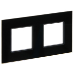 Рамка 2гн стекло черный SK-F22Bl SKANDY IEK (1/10/100)