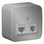 Розетка 2гн комп+ТФ RJ45+RJ11 о/у алюминий изол.пласт. кат.5е IP20 Blanca Schneider Electric Розетка 2гн комп+ТФ RJ45+RJ11 о/у алюминий изол.пласт. кат.5е IP20 Blanca Schneider Electric