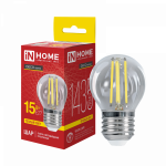 Лампа светодиодная LED-ШАР-deco 15Вт 230В Е27 3000К 1435Лм прозрачная IN HOME