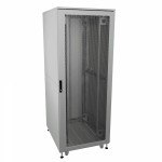 Шкаф напольный разобранный 19   IT-CQE-N 32U 600x600мм, крыша с вырубкой, дверь перф. и перф., одинарные боковые панели, серый RAL7035