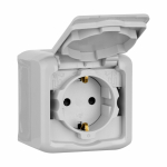 Розетка 1гн с З/К с крыш. шторки о/у серый 16А IP44 Quteo Legrand (1/10) Розетка 1гн с З/К с крыш. шторки о/у серый 16А IP44 Quteo Legrand (1/10)