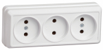 Розетка 3гн без З/К о/у белый 10А IP20 РС23-2-ОБ Октава GENERICA IEK (1/24/288)