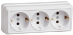Розетка 3гн с З/К о/у белый 16А IP20 РС23-3-ОБ Октава GENERICA IEK (1/20/240)