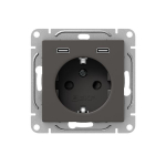 Механизм розетки с USB-C - 2шт, 16А, с заземлением, со шторками, мокко Эпика EKF Механизм розетки с USB-C - 2шт, 16А, с заземлением, со шторками, мокко Эпика EKF