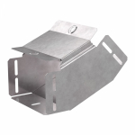 Угол д/листового кабель.лотка 45° вертикально восходящий без разъема/соединителя сталь светло-серый ПРОМРУКАВ