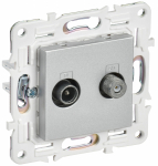 Розетка 2гн ТВ+спутник TV+SAT с/у серебряный механизм SK-A13S SKANDY IEK (1/10/100)