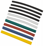 Набор термоусадочных трубок ТУТнг-LS 6/3 4хЧ, 2хБ/К/С/Ж/З (10х10см/упак) IEK (1/20/600)