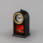 Светодиодный камин «Старинные часы» с эффектом живого огня 14,7x11,7x25 см, черный, батарейки 2хС (не в комплекте) USB NEON-NIGHT