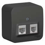 Розетка 2гн комп+ТФ RJ45+RJ11 о/у антрацит изол.пласт. кат.5е IP20 Blanca Schneider Electric Розетка 2гн комп+ТФ RJ45+RJ11 о/у антрацит изол.пласт. кат.5е IP20 Blanca Schneider Electric