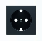 Розетка ABB Sky 1-мест. центральная плата (накладка) с З/К скр. уст-ки16А 220-230В IP20 черный