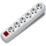 Колодка 6гн с З/К с выкл белая 16А MGP Makel (1/12/48)