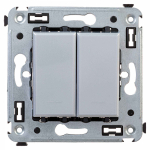 Выключатель 2-клавиш. с подсветкой LED механизм 16А 230В с/у серый глянц. IP20 DKC Avanti Выключатель 2-клавиш. с подсветкой LED механизм 16А 230В с/у серый глянц. IP20 DKC Avanti