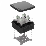 Коробка огнестойкая для о/п двухкомпонентная 60-0303-9005-FR2.5-8 Е15-Е120 100х100х40 Промрукав