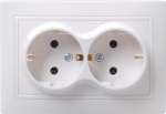 Розетка 2гн с З/К с/у белый керамика 16А РС12-3-КБ Кварта GENERICA IEK (1/10/100)