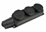 Колодка 3гн с З/К черная каучук с крышкой IP44 9323 IN HOME (4/40)
