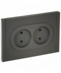 Розетка 2гн без З/К шторки с/у серый безвинт.клем 10А FP325 FORTE&PIANO IEK (1/10/100)