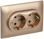 Розетка 2гн с З/К шторки с/у песочный в сборе 16А SK-R07Sa SKANDY IEK (1/10/100)
