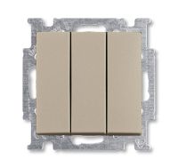 Выкл 3-клавиш. мех-м с накладкой 16А 220-250В с/у шампань матовый IP20 ABB Basic 55 Выкл 3-клавиш. мех-м с накладкой 16А 220-250В с/у шампань матовый IP20 ABB Basic 55