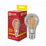 Лампа светодиодная LED-A65-deco 25Вт 230В Е27 3000К 2480Лм прозрачная IN HOME