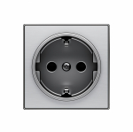 Розетка ABB Sky 1-мест. центральная плата (накладка) с З/К скр. уст-ки16А 220-230В IP20 нерж. сталь