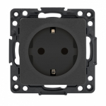 Розетка 1гн с З/К шторки с/у черный механизм 16А автомат.клеммы Стокгольм PROxima EKF  (1/10/100)