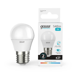 Лампа светодиод 8Вт Шар Е27 4100К 540Лм матовая Gauss Elementary (1/10/100) Лампа светодиод 8Вт Шар Е27 4100К 540Лм матовая Gauss Elementary (1/10/100)