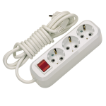 Удлинитель 3гн с З/К 2м с выкл белый 16А ПВС 3х1 Makel (1/12/48)