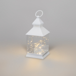 Декоративный фонарь с росой, белый корпус, размер 10,7x10,7x23,5 см, цвет теплый белый