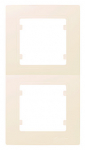 Рамка 2 местная вертикальная кремовая + вставка кремовая