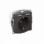 Розетка 1гн с З/К+2хUSB с/у базальт механизм 16А AtlasDesign Systeme Electric (1/10)