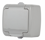 Розетка 1гн с З/К с крыш. о/у серый 16А IP54 5-201-03 Atlantic Intro (1/10)