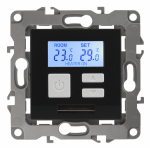 12-4111-05 Терморегулятор универс.230В-Imax16А, Эра12, антрацит 12-4111-05 Терморегулятор универс.230В-Imax16А, Эра12, антрацит