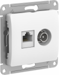 Розетка 2гн комп+ТВ RJ45+TV с/у белый механизм кат.5е Glossa Systeme Electric  (1/10)