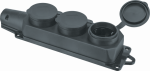 Колодка 3гн с З/К черная каучук с крышкой IP44 NCA-BLR2-03-16A-E-IP44-BL Navigator (1/4/40)