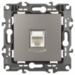 Розетка ЭРА Серия 12 12-3107-16 информационная RJ45, титан Розетка ЭРА Серия 12 12-3107-16 информационная RJ45, титан