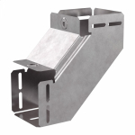 Угол д/листового кабель.лотка 90° вертикально восходящий без разъема/соединителя сталь светло-серый ПРОМРУКАВ