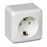 Розетка 1гн с З/К шторки о/у белый 16А IP20 Этюд Systeme Electric