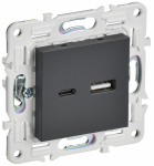 Розетка 2гн USB+USB A+C с/у титан механизм 18Вт SK-R13T SKANDY IEK (1/10/100)