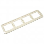 Рамка 4 местная горизонтальняа кремовая + вставка кремовая Рамка 4 местная горизонтальняа кремовая + вставка кремовая