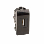 USB 2.0 розетка, Brava, черная, 1 мод. USB 2.0 розетка, Brava, черная, 1 мод.