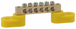 Аксессуары для клемм NO-222-108-1 ЭРА Шина PE "земля" на двух угловых изоляторах ШНИ-6х9-6-У2-Желты Аксессуары для клемм NO-222-108-1 ЭРА Шина PE "земля" на двух угловых изоляторах ШНИ-6х9-6-У2-Желты