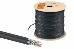 Кабель витая пара F/UTP Cat 5e 4х2х24AWG (305м) solid, PE для наружн. прокл., чёрный, трос 1,2мм TDM Кабель витая пара F/UTP Cat 5e 4х2х24AWG (305м) solid, PE для наружн. прокл., чёрный, трос 1,2мм TDM