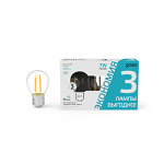Лампа светодиод 7Вт Шар 580Лм 4100К Е27 LED (3 лампы в упаковке) 1/20
