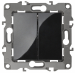 Выключатель 2кл прох с/у чёрный механизм 12-1106-06 Эра12 ЭРА (1/10)