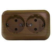 Розетка 2гн без З/К с/у дуб 16А Mimoza Makel (1/12/120)